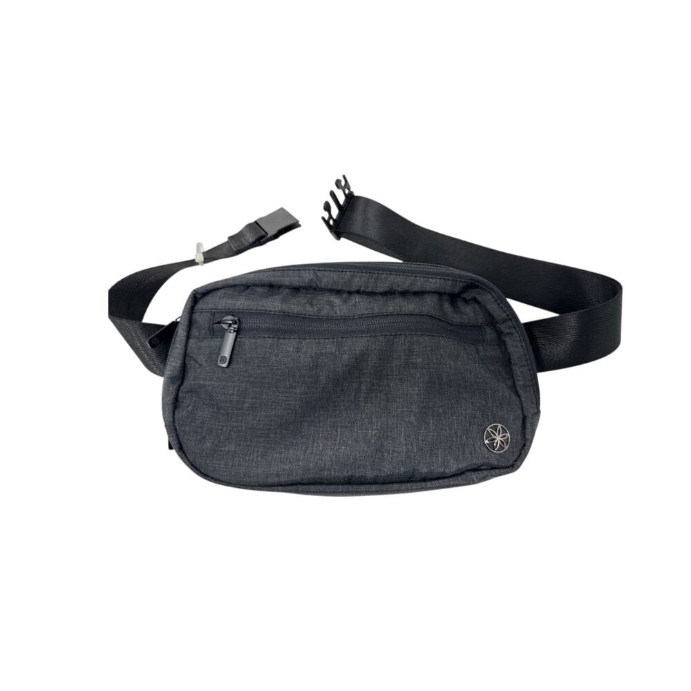 Gaiam Crossbody Belt Bag Purple Nylon Adjustable Strap Active Travel Fanny Pack